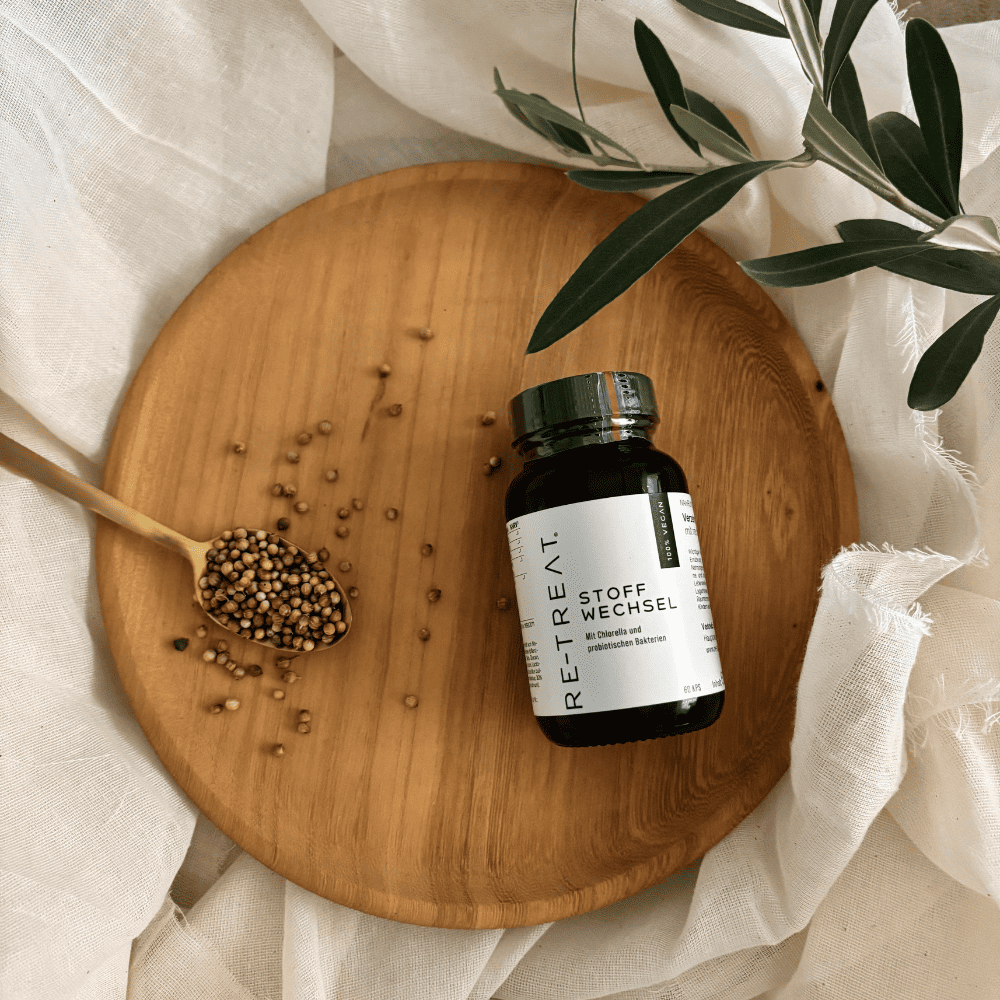 Stoffwechsel – 60 Kapseln mit Chlorella, probiotischen Laktobazillen, Beta Glucan, Koriander und Polyporus umbellatus zur Unterstützung der Verdauung und eines aktiven Stoffwechsels.